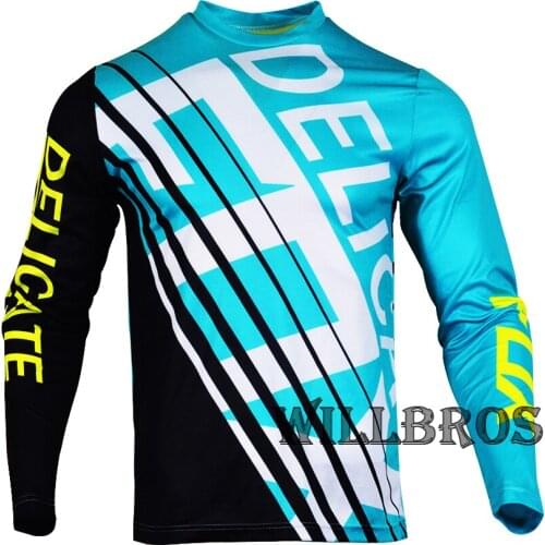 Delicate Fox Airline T-shirt Motocross Motorbike Mens Jersey MX Dirt Bike Offroad Street Moto Long Sleeve