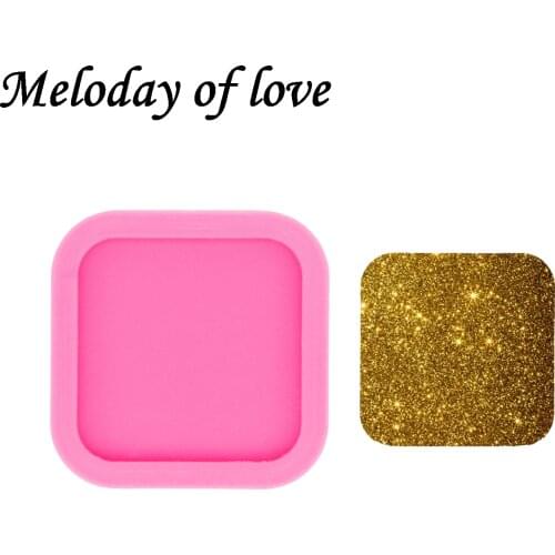 Glossy Square Epoxy Resin on Top Phone Grip Molds Silicone Mold Diy Making Fits on Badge Reel DY0567