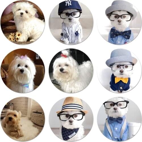 Awesome I Love My Maltese Dog Icons Pins Badge Decoration Brooches Metal Badges For Backpack Decoration