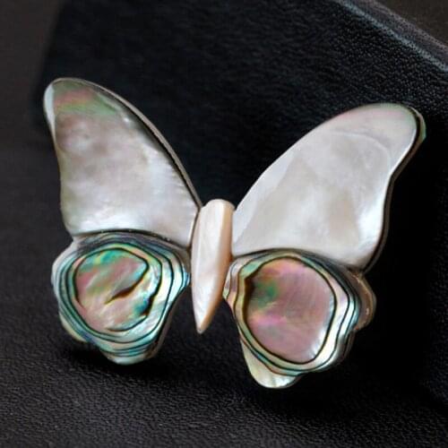 Kawaii cute Natural Shell butterfly Brooches For Women And Men Elegant butterfly Insects Banquet Weddings Brooch Christmas Gifts