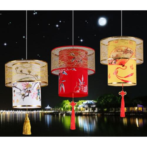 Lantern Chinese Chandelier Restaurant Tea House Aisle Living Room Decoration Light New E27 LED Pendant Lights