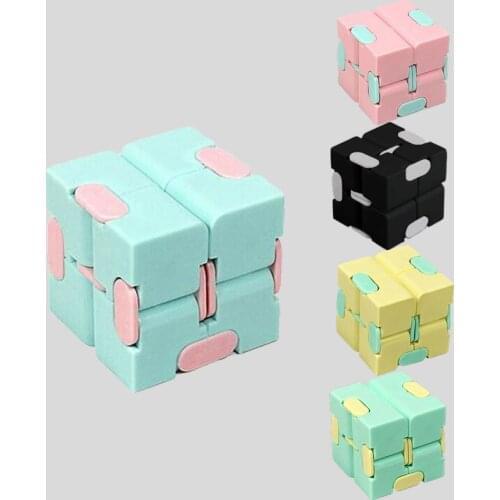 Fingertip Cube Macaron Unlimited Maze Decompression Artifact Stress Relief Rotating Exercise Creative Venting Toy For Baby Adult