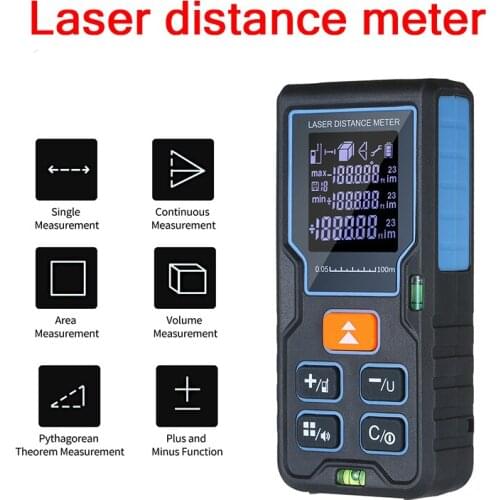 40 60 80 100m Laser Distance Measure Internal Bubble Levels Handheld Laser Rangefinder Unit conversion Ft M/In/Ft Laser Measure