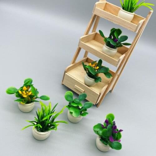 Dollhouse mini plant model finished flower handmade small flower cluster landscaping potted plant