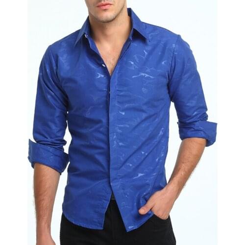 Mens Shirt Long Sleeve Turn Down Collar Camouflage Cardigan Shirts with Skull Printing Causal Slim Type Tops