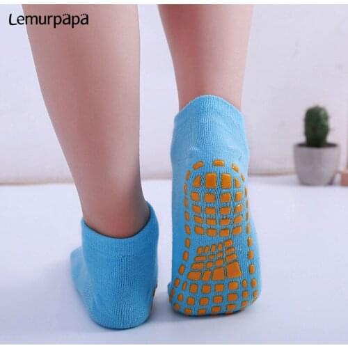 Kids Anti-Slip Sock Boy Girl Trampoline Sock Blue Black Cotton Short Socks Breathable Elasticity Sport Child Outside Foot Wear