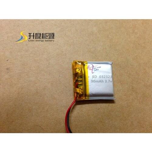 New selling!!! lithium 032323 li-polymer 3.7v 90mah lithium polymer batterey with PCB for digital products