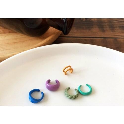 2021 New Trend Candy Color Womens 5-piece Ear Clip Set Personalized Rainbow Party Wedding Without Holes Jewelry for Girls