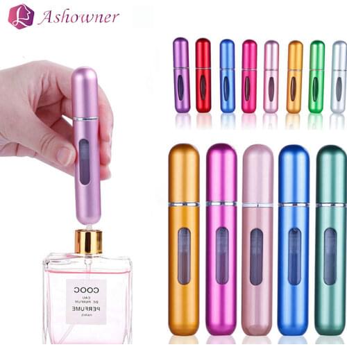 8ml Refillable Mini Perfume Bottle Portable Aluminum Atomizer 5ml Refill Perfume Spray Bottle Cosmetic Container For Travel