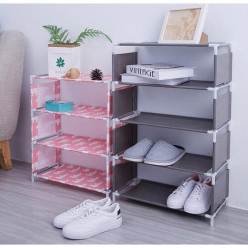 Portable Non-woven Shoe Rack Large Size Living Room Fabric Dustproof Cabinet Organizer Holder DIY Foldable Stand Shoes Shelves