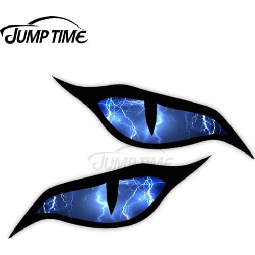 Jump Time Pair Of Evil Eye Eyes With Lightning Bolts For Motorbike Biker Helmet Car Sticker for Windows Bumper