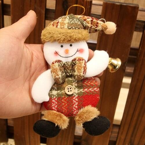 Christmas Snowman Bell Doll Ornament Decor Christmas Tree Pendant Snowman Elk Santa Dolls Decoration Kids 2021 New Year Gift