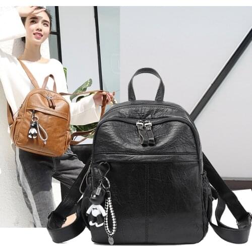 2021 Female Small Backpack Fashion Leisure Travel Bag Mini Backpack Women Bookbag Cute Leather School for girls rucksack Bag