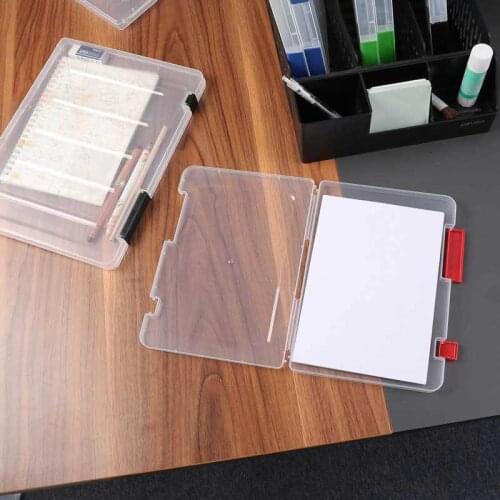 Creative Multi-function Transparent Sorting File Box A4 Portable Folder Plastic A5 File Storage Box Large Document Stationery