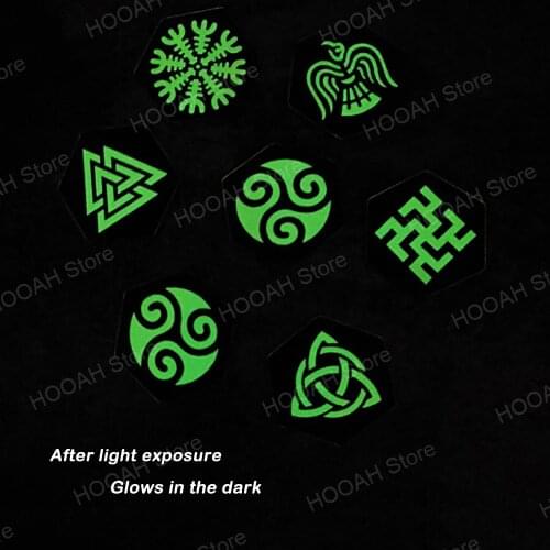 Viking Compass Vegvisir Tactical Patch Norse Rune Aegishjalmr Luminous Patch Pagan Viking Metal Paganism Viking Badge