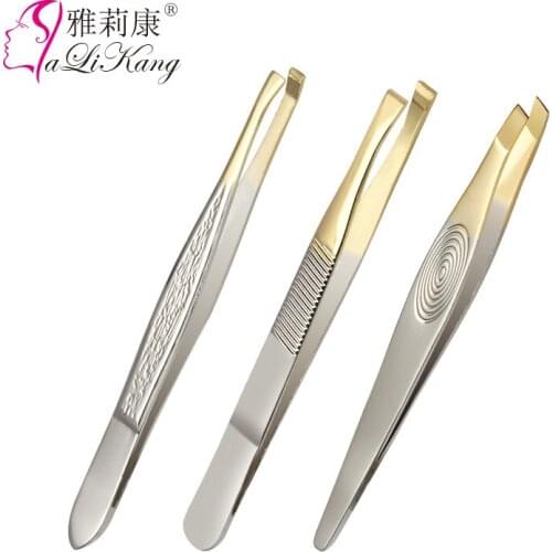 Stainless Steel Eyebrow Clip Beauty Clip Oblique Flat Mouth Trimming Ryebrow Clip Eyebrow Trimming Scissors Tweezers