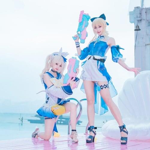 Anime Game Genshin Impact Jean Dream Of Sea Breeze Swimsuit Elegant Dress Cosplay Costume Halloween Women Free Shipping 2021New