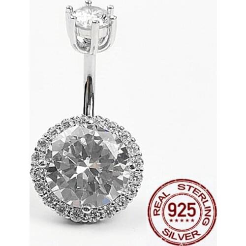 925 silver crystal belly piercing ombligo body jewelry navel piercing for women fashion sexy jewelry