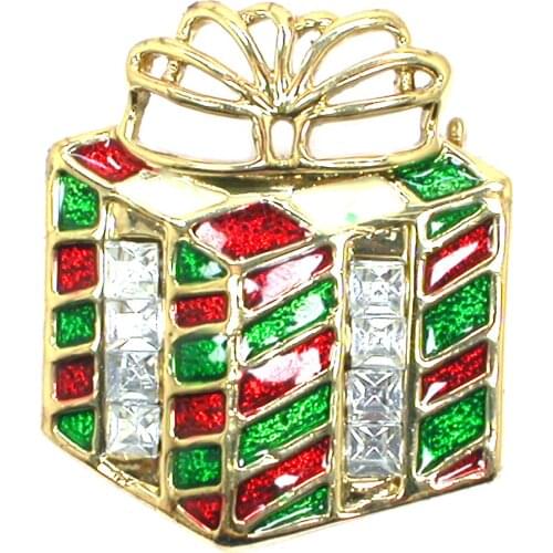 12pcs a lot wholesale Christmas box Birthday Giftbox brooch Pin Size 1.02 x 1.26 inches C102614