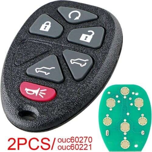 2pcs 315Mhz 5+1 Buttons Car Remote Key Fob C60270 OUC60221 Fit for Chevy Silverado Traverse Avalanche Equinox Express