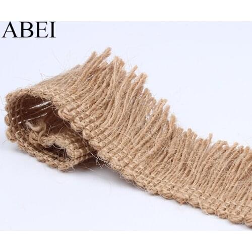 4cm 2yards Jute Lace for Wedding Party Decoration Natural Jute Linen Hemp Ribbon DIY Handmade Craft Material