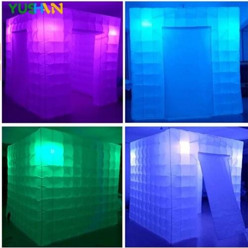 8ft LED Bulbs lights 3D inflatable photo booth tent portable wending machine software photo booth backdrop for Party Decorations