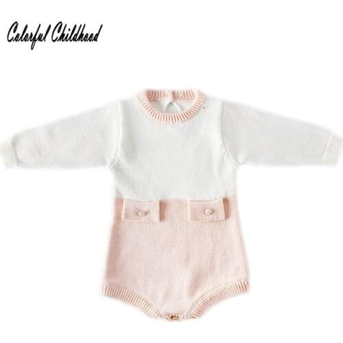 Infant Baby Newborn Girl Bodysuit Spring Autumn Knitting Twins Sweet Baby Kids Long Sleeve onesie Toddler Clothes onesie 0-24m