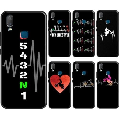 Motorcycle Heartbeat Case For Vivo V17 Neo V20 SE Y1S Y12 Y17 Y30 Y50 Y70 S1 Y91C Y20 S Y11 2019 Back Cover