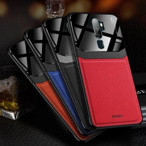 For OPPO A9 2020 Case Luxury Leather+hard PC Skin protective Back Cover Case for oppo a5 2020 A11X full cover phone shell