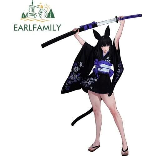 EARLFAMILY 13cm x 9.3cm for Sword Girl VAN Car Assessoires Stickers Personality Refrigerator Scratch-Proof Decal Laptop Decor