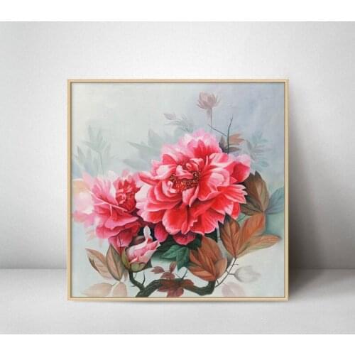 EECAMAIL 2020 Flower Blooming Rich Diamond Painting Full Diamond Embroidered Peony Flower Home Decoration Painting No Frame