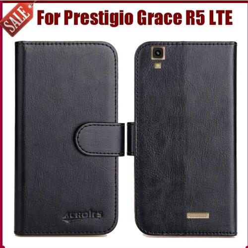 Hot Sale! Prestigio Grace R5 LTE Case New Arrival 6 Colors High Quality Flip Leather Protective Cover Phone Bag