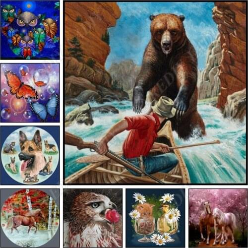 Diamond Mosaic Paintings Animals Bead Cross Stitch Diamond Embroidery DIY Crafts Full Square / Round Diamond Painting Plein