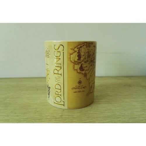 New design Middle Earth Rings Map Color changing Magic Mug Heat Sensitive Magic Coffee cups gift