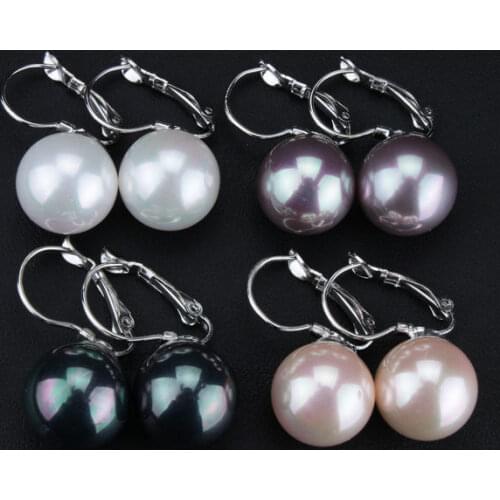 2017 Hot Selling Fashion Wedding Pearl Jewelry 100% Shell pearl Earrings Natural Freshwater Pearl Earrings For Women XHP115