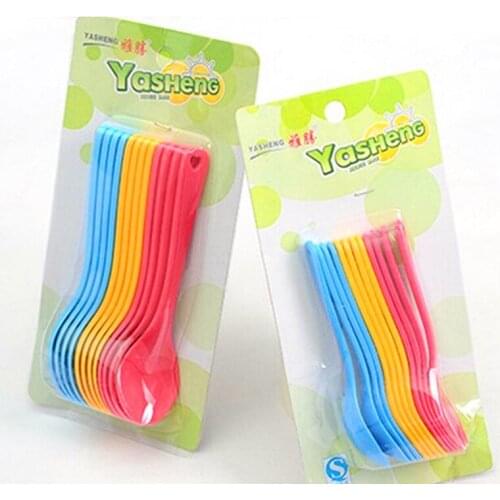 12 Pcs Baby Toddler Feeding Food Baby Training Eating Spoon Set Safe Plastic PP Spoons for Over 24 Months 11.5*3cm