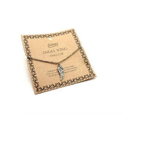 Fashion Jewelry Hot Selling Vintage Gold Color Alloy Angel Wings Anklets