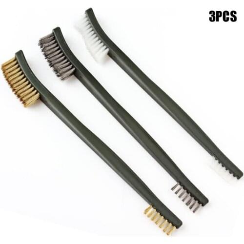 3 Pcs Mini Wire Brush Set Cleaning Polishing Detail Metal Rust Brush Universal Cleaning Kit Household Cleaning Tool