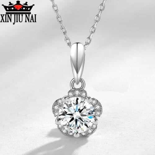 New arrival s925 sterling silver fashion 5A zircon super sparkling petal female pendant Japanese and Korean simplicity