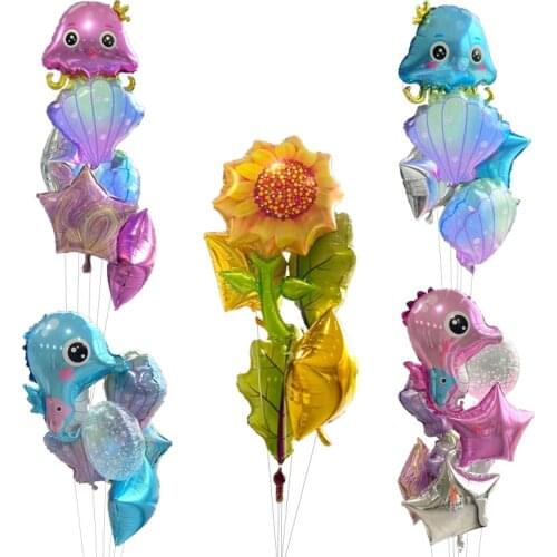 New Blue Pink Jellyfish Balloon Ocean Theme Birthday Party Supplies Transparent Shell Hippocampus Birthday Party Wedding Decor