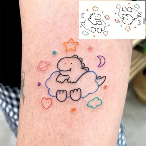 Nu-TATY 25 set Ins style Tattoo stickers waterproof durable pattern cartoon cute little dinosaur stickers