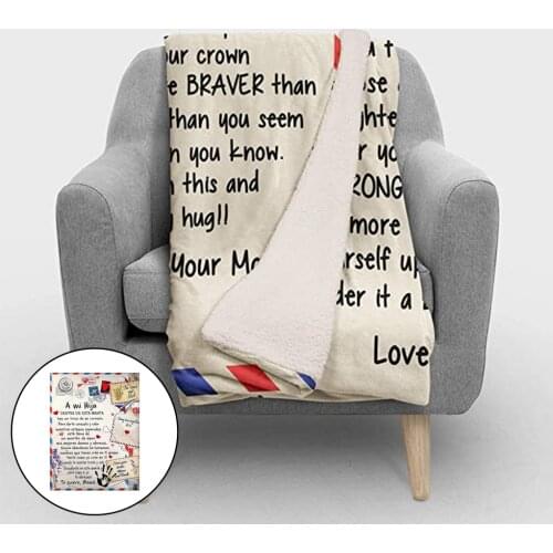 Letter Blanket Fleece Blanket To My Daughter Son Air Mail Blankets Love Gift