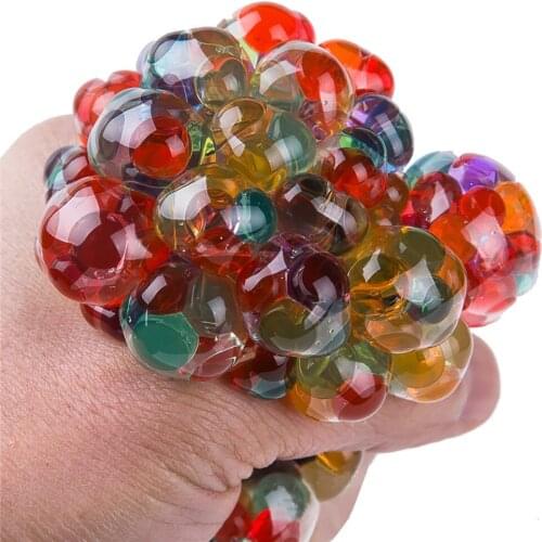 Rainbow Mesh Ball Anti-stress Squeeze Grape Toys Squeeze Relief Anti-stress Kids Funny Things Prank Jokes for Adults Gifts
