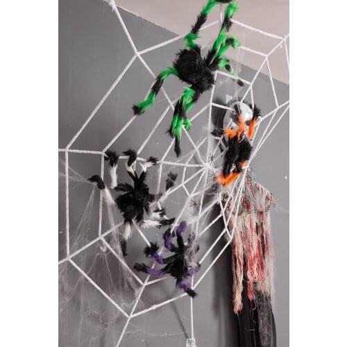 Halloween props spider web simulation ornaments indoor trickery props pendant terror ornaments spider silk decoration