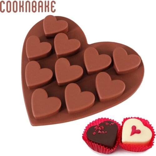 Silicone chocolate mold 10 small heart shaped silicone Mould Jello Candy Molds DIY Cake Baking Tools Bakewear gummy nolds