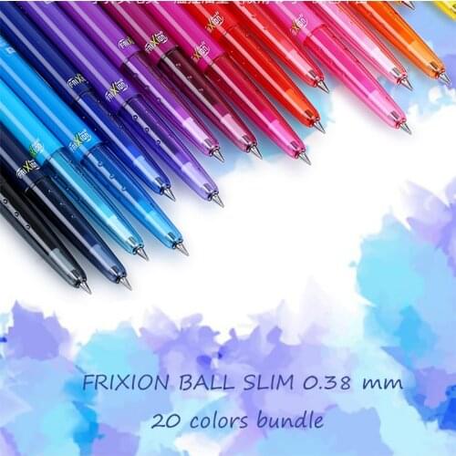 LifeMaster Pilot FriXion Ball Slim Gel Pen 0.38mm 20 Color Bundle Ink Erasable LFBS-18UF Kawaii Stationery