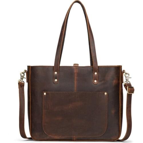 Gneuine Leather Laptop Bag Women Luxury Hand Bag Lady Shoulder Composite Bag Female with Handle Messenger Bags Travel Brand Tote