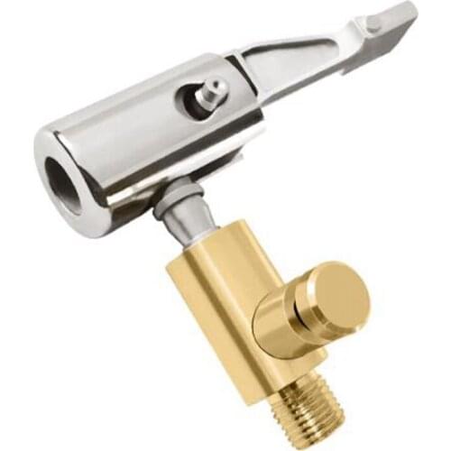 1/4inch Lock on Brass Air Chuck Air Compressor Tire Chuck with Barb Connector for Hose Repair,2Pack