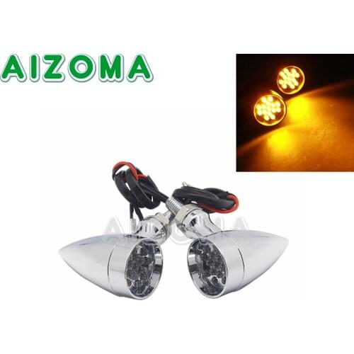 1 Pair Universal Motorcycle LED Flush Mount Turn Signal Light Indicator Blinker Lamp For Kawasaki BMW Yamaha Honda Chopper
