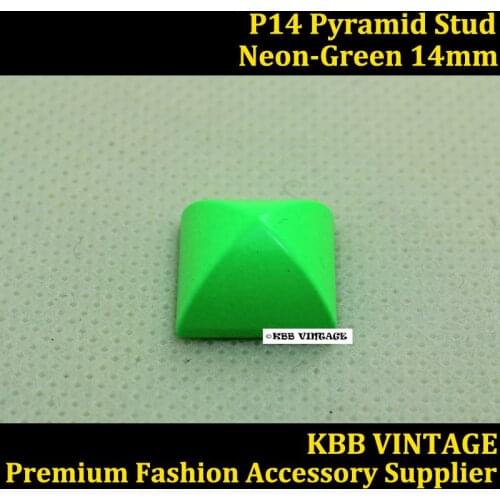 10PC Pyramid Studs Rivet Spike Punk Bag Belt Leathercraft Bracelets Clothes P14 Neon-Green